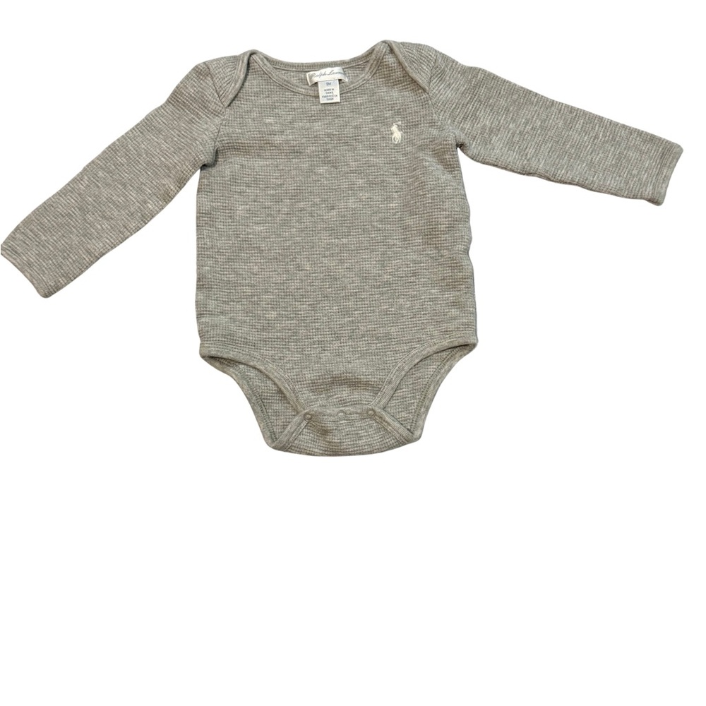 Ralph Lauren Gray Long Sleeve Bodysuit - 9M